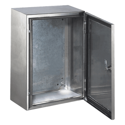 Gabinete de Acero Inoxidable IP66 / IK10 / 200x300x150 mm / 30 kg / Placa Galvanizada 1.5 mm / 7.87x11.81x5.91 in
