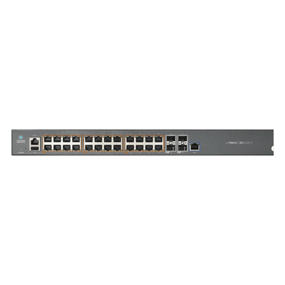 Switch cnMatrix EX2028-P capa 3 de 28 puertos (24 PoE Gigabit 802.3af/at, 4 SFP+) administración desde la Nube (MX-EX2028PxA-U)