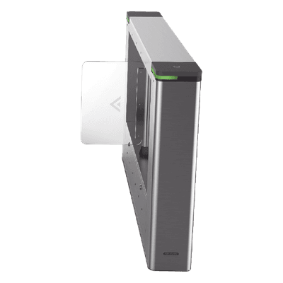 Torniquete Lado Derecho para ampliar carriles /Con 12 pares de detectores IR para validación de permisos/ Soporta Terminal de reconocimiento facial/ audio personalizable.