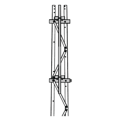 Mástil para Torre / 2-3/8" (57 mm) / 1.8 m (5.9 ft) / Montaje en Cara / Secciones 3 a 7 / Acero Galvanizado