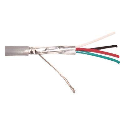 Cable Multiconductor para Alarma / 4x22 AWG / Blindado / CMR / 305 m (1000 ft) / Gris