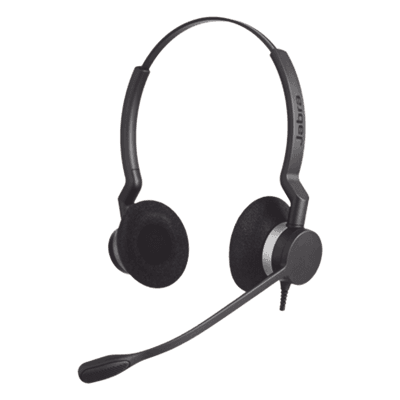 Diadema / Auricular Jabra Biz 2300 Duo / QD / Cable Reforzado / Brazo 360° / Contact Center (2309-820-105)