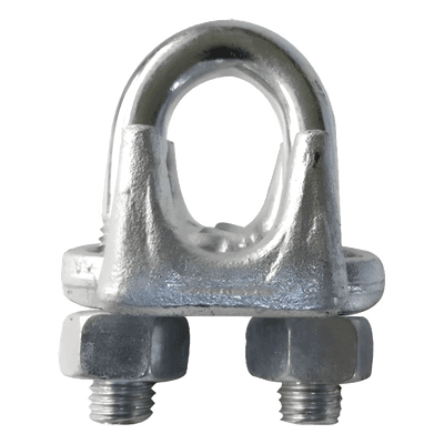 Abrazadera de Sujeción / Acero Forjado / Cable 1/4' / Rosca 5/16' / Torque 15 ft-lb / Galvanizada