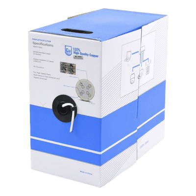 Bobina de Cable UTP Cat5e para Exterior en Color Blanco / 305 Metros (1000 Pies) / Certificada UL / Sin Blindaje