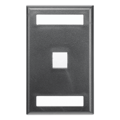 Placa de Pared Vertical / 1 Puerto Keystone / 69.8 x 114.3 mm / 2.75 x 4.5 pulg. / Con Espacios para Etiquetas / Color Negro