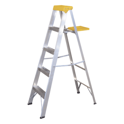 Escalera Tipo Tijera / 5 Peldaños / Aluminio Tipo III / 1.83 m (6 ft) / Carga 90 kg / ANSI A14.2