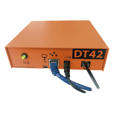 Receptora de alarmas IP Universal con 1 entrada de linea telefónica, para su central de monitoreo, recepción TCP/IP o GPRS, serie  M2M, paneles de alarma Hikvision, entre otros.