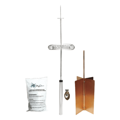 Kit de Protección Contra Rayos / Ángulo de Protección 72° / Mástil 1.2 m (3.9 ft) / Electrodo Rehilete / Mejorador de Suelo 11 kg / Instalación en Poste o Torre