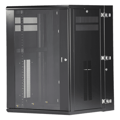 Gabinete de Montaje en Pared / 19in / 18 UR / 635mm (2.08ft) Profundidad / Ventana de Seguridad / 300 lb (136.1 kg) Carga / Acero Negro