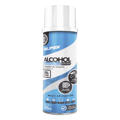 Alcohol Isopropilico en Aerosol para limpieza de equipos de vídeo, fibra óptica, cómputo, y equipo telefónico 250 ml