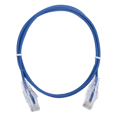 Cable de Parcheo Slim UTP Cat6 / 1 m (3.28 ft) / 28 AWG / Azul / Sin Blindaje / 1 Gbps