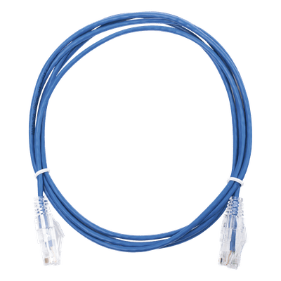 Cable de Parcheo Slim UTP / Cat6 / 2 m (6.56 ft) / 28 AWG / Azul / 1 Gbps+