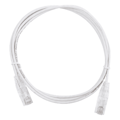Cable de Parcheo Slim UTP Cat6 / 1.5 m (4.92 ft) / 28 AWG / Blanco / Diámetro Reducido