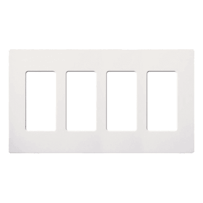 Placa de Pared / 4 Espacios / Sin Tornillos / Acabado Satinado Snow / Apertura Designer / 213 mm (8.4 in) Ancho