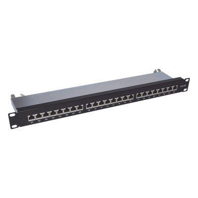 Panel de Parcheo / 24 Puertos / Cat6A Blindado / 1U Rack / T568A/B / 0 a 70°C