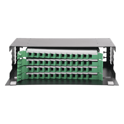 Distribuidor de Fibra Óptica / 19" (48.26 cm) / 3U / 48 Fibras / Bandejas Deslizables / 4 Entradas / Cable hasta 16 mm
