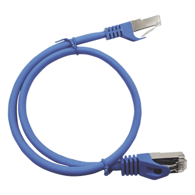 Cable de Parcheo / Cat6A / 10G / Blindado S/FTP / 2 m (6.56 ft) / AWG 27 / 1000 Ciclos / Azul