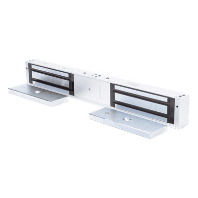 Chapa Magnética / Doble Puerta / 1200 lbs (500 kg) x 2 / LED Estado / Anti-Residual / 12/24 VCC