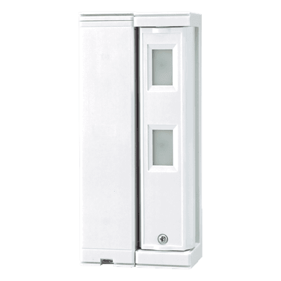 Sensor de Cortina Exterior / Alcance Ajustable 2 m (6.6 ft) o 5 m (16.4 ft) / Inalámbrico con Pilas / Inmunidad Mascotas 25 kg / IP Exterior 100% / SMDA Antifalsas