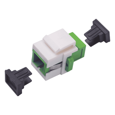 Acoplador de Fibra Óptica / Monomodo / SC/APC Simplex a SC/APC / Keystone / ABS