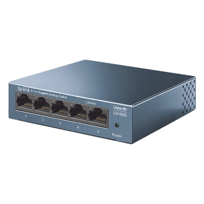 Switch de Escritorio / 5 Puertos Gigabit / 10/100/1000 Mbps / Carcasa Metálica / Auto-MDI/MDIX / Green Ethernet