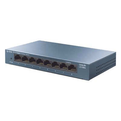 Switch de Escritorio / 8 Puertos Gigabit 10/100/1000 Mbps / Carcasa Metálica / Green Ethernet / Plug-and-Play