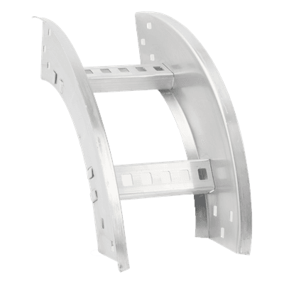 Curva Vertical Exterior / Perfil Z / Peralte 3 1/4" / Ancho 6" / Radio 8" / Aluminio / 90°