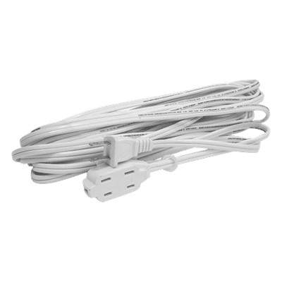 Extensión Eléctrica Doméstica / 4 m (13.1 ft) / 127 V CA / 8 A Máximo / 16 AWG / NEMA 1-15P / 2 Receptáculos