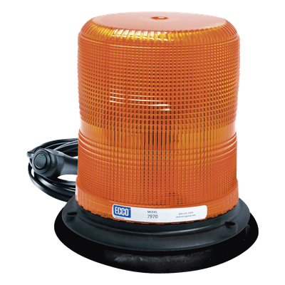 Baliza LED de Advertencia / 7 Pulgadas / Ámbar / SAE Clase I / 11 Patrones de Destello / 12-24 VDC / Montaje Magnético