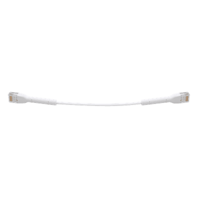 Cable Patch Ethernet Cat6 / 22 cm (0.72 ft) / Conector RJ45 Flexible / Diámetro 5.5 mm / 10 Gbps / Blanco