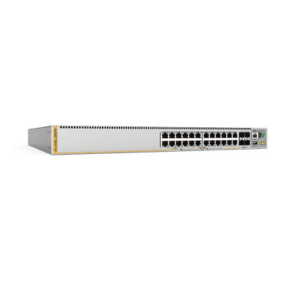 Switch / Capa 3 / 24 puertos Gbps / 4 puertos SFP+ 10G / PoE+ 740W / Stacking 8 unidades / Doble PSU redundante