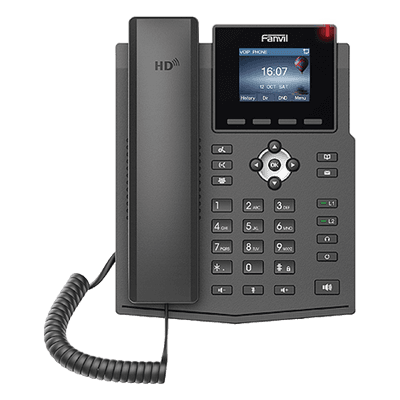 Teléfono IP / 4 Líneas SIP / Pantalla LCD Color 2.4 pulgadas / Audio HD G.722 y Opus / Conferencia 3 Vías / PoE 802.3af / OpenVPN / Soporte EHS