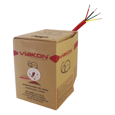 Cable FPLR / 4 Conductores / 18 AWG / 305 m (1000 pies) / Rojo / Riser / Blindado / UL 1424