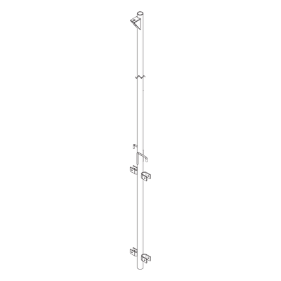 Pluma de Aluminio / Ced.40 / 4 m (13.1 ft) / Diámetro 1-1/2" / Con Polea de Elevación