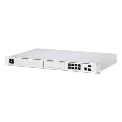UniFi OS Console: Dream Machine Pro, con 1 puerto WAN Gigabit RJ45, 1 puerto WAN 10G SFP+ / 8 puertos LAN Gigabit RJ-45, y una bahía de HDD 3.5" (No incluye HDD), Integra todas las aplicaciones UniFi