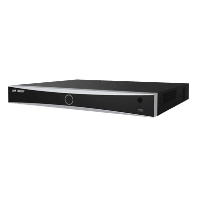 NVR 12 Megapixel (4K) / Reconocimiento Facial / 16 Canales IP / Base de Datos / Hasta 100,000 Fotografías / 16 Puertos PoE+ / 2 Bahías de Disco Duro / Switch PoE 300 mts / Bases de Datos / HDMI en 4K
