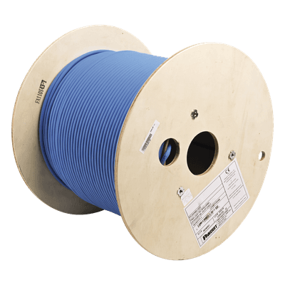 Bobina de Cable Blindado F/UTP de 4 Pares, Cat6A, Soporte de Aplicaciones 10GBase-T, LSZH (Libre de Gases Tóxicos), Color Azul, 305 Metros (1000 Pies)