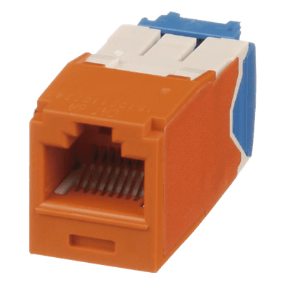 Jack RJ45 / Categoría 6A / UTP / 10GBase-T / PoE++ 100W / Tool-Free TG / Naranja