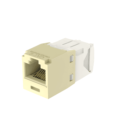 Conector Jack RJ45 Estilo TG, Mini-Com, Categoría 6, de 8 Posiciones y 8 Cables, Color Marfil