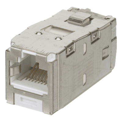 Conector Jack RJ45 Blindado / Categoría 6A / 8P8C / Mini-Com TG / Terminación sin Herramienta / PoE 100W / -10°C a 65°C