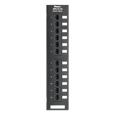 Panel de Parcheo de Impacto 110 / Categoría 6 / 12 Puertos / Montaje en Pared / 1-250 MHz / PoE++ 100W