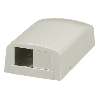 Caja de Montaje en Superficie / 2 Módulos Mini-Com / ABS / 49.5 x 27 x 92.7 mm / Blanco Mate