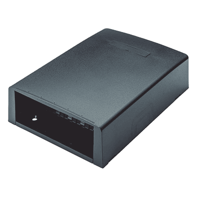 Caja de Montaje en Superficie / 12 Puertos Mini-Com / Almacenamiento 24 m (78.7 ft) Fibra Óptica / Color Negro