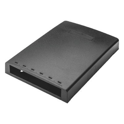 Caja de Montaje en Superficie / 6 Puertos Mini-Com / Resguardo de Fibra Óptica / 24 m (78.7 ft) de Almacenamiento / Negro