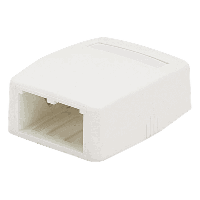 Caja de Montaje en Superficie / 2 Puertos Mini-Com / ABS / 0.175 x 0.082 x 0.217 ft / Blanco