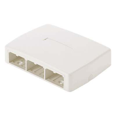 Caja de Montaje en Superficie / 6 Puertos Mini-Com / Bajo Perfil / ABS / Blanco Mate