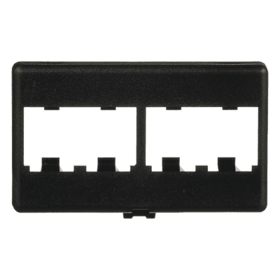Placa de Mobiliario Modular / 4 Puertos Mini-Com / ABS / 2.9 x 1.77 x 0.88 in / Negro