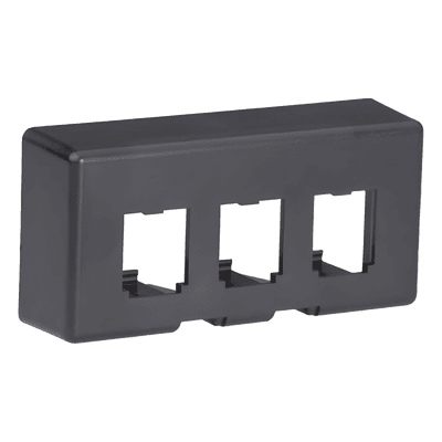 Placa de Mobiliario Modular / 3 Puertos Mini-Com / ABS de Alta Resistencia / 3.5' x 1.7' x 1.17' (88.9 x 43.18 x 29.71 mm) / Negro