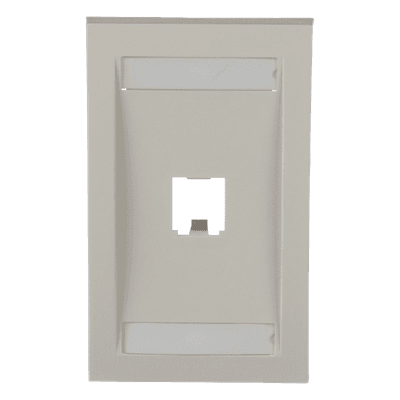 Placa de Pared Vertical / 1 Puerto Mini-Com / Perfil Ejecutivo Elevado / 2.75 x 4.5 pulg. / Blanco Mate