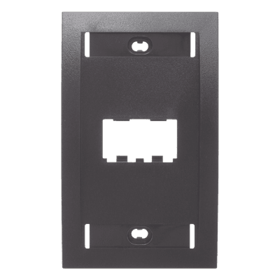 Placa de Pared Vertical / 2 Puertos Mini-Com / Con Espacio para Etiquetas / 2.75 x 4.5 pulgadas / Negro